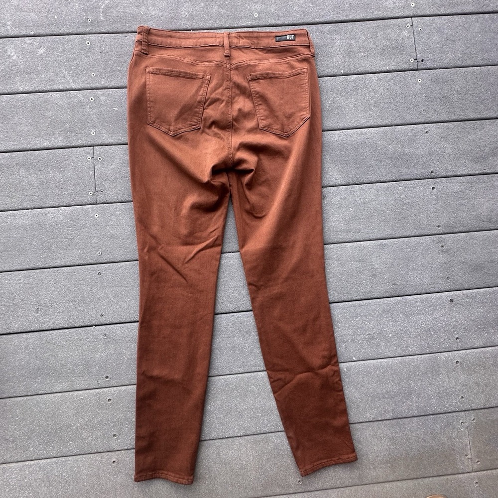 KUT from the Kloth Fab Ab High Rise Skinny Stretch Denim Jeans Brown Size 12 - Picture 7 of 14